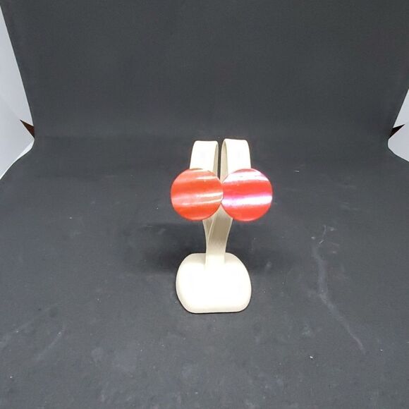 Vintage Red Clip On Earrings - Picture 1 of 3